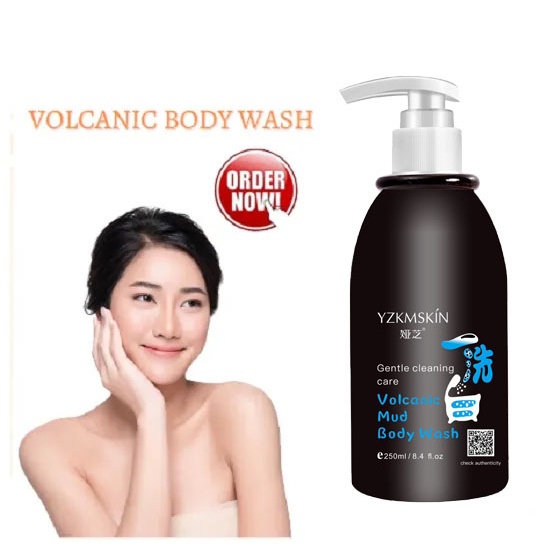 (UMU SUPPLIER) YZKMSKIN ORIGINAL LUMPUR VULKANIK / VOLCANIC 250ML MUD BODY WASH VULCANIC SABUN PEMUTIH KULIT SELURUH TUBUH BADAN MOISTURIZER