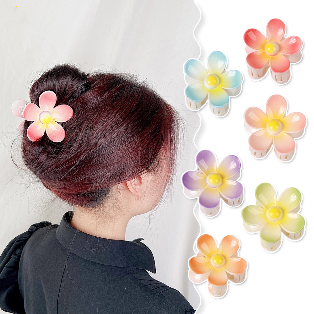 Candy Color Flower Hair Claw Gadis Fashion Jepit Rambut Wanita Aksesoris Rambut