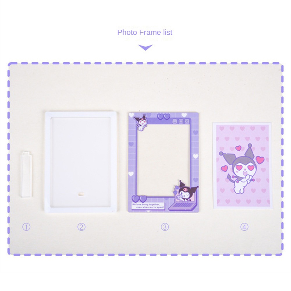 ღ Sanrio Bingkai Foto Kecil Pemegang Kartu Album Kwaii Kartu Kecil Magnet Bingkai Foto Platform Kartu Akrilik Batu Bata Untuk Anak Gadis hadiah