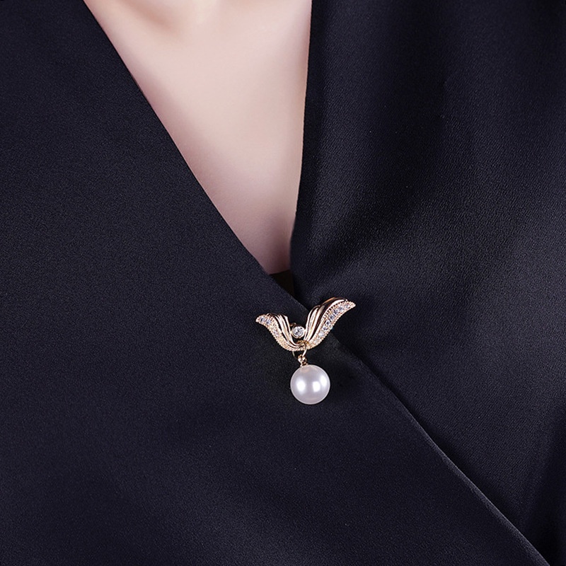 Hadiah Harian Berlian Imitasi Mutiara Imitasi Elegan Klasik Sayap Malaikat Bros Pin Pesta Pria Paduan Perhiasan Wanita Pin Aksesoris Pakaian Ransel Bros Pin