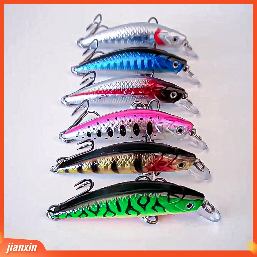 (In Stock) 6g 6cm Memancing Umpan Bionic Menarik 6warna Ikan Kecil Besar Lure Untuk Memancing Malam Hari