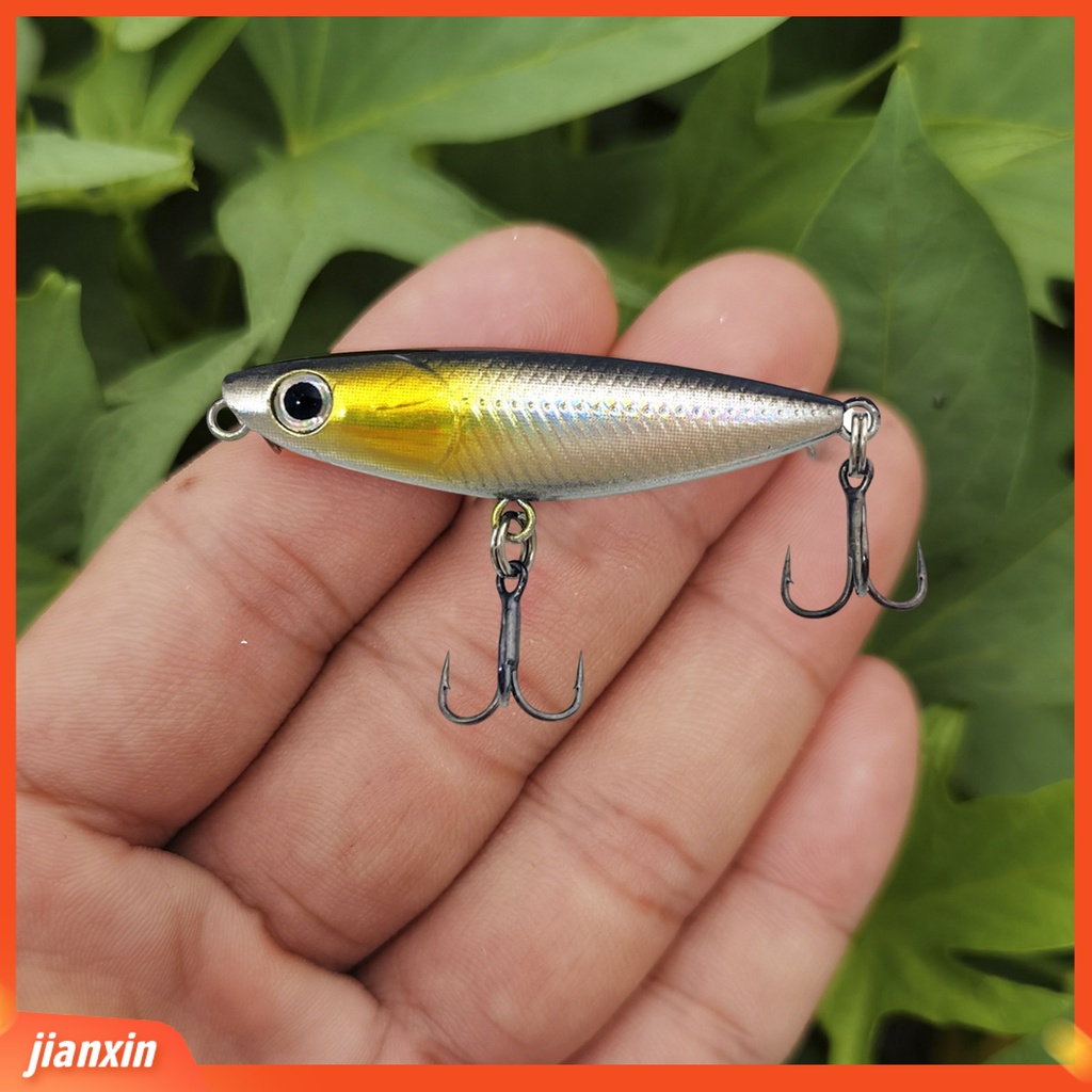 (In Stock) 48mm /2g Umpan Pancing Treble Hooks Simulasi Kulit Hidup Warna Cerah 3D Fisheyes Ikan Atraksi Efisien Mengambang Pensil Buatan Umpan Keras Perlengkapan Memancing