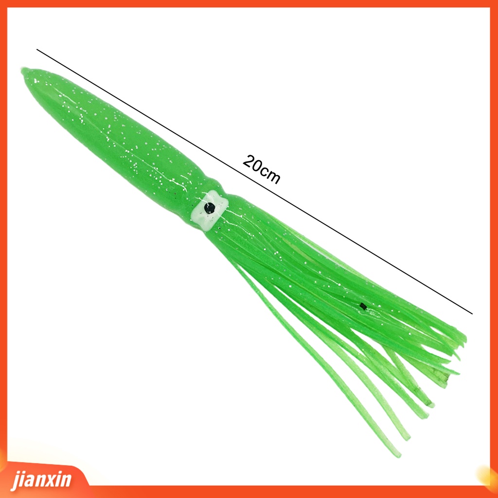 (In Stock) 20cm /15g Umpan Cumi Plastik Desain Payet Bercahaya Realistis Alat Pancing Umpan Gurita