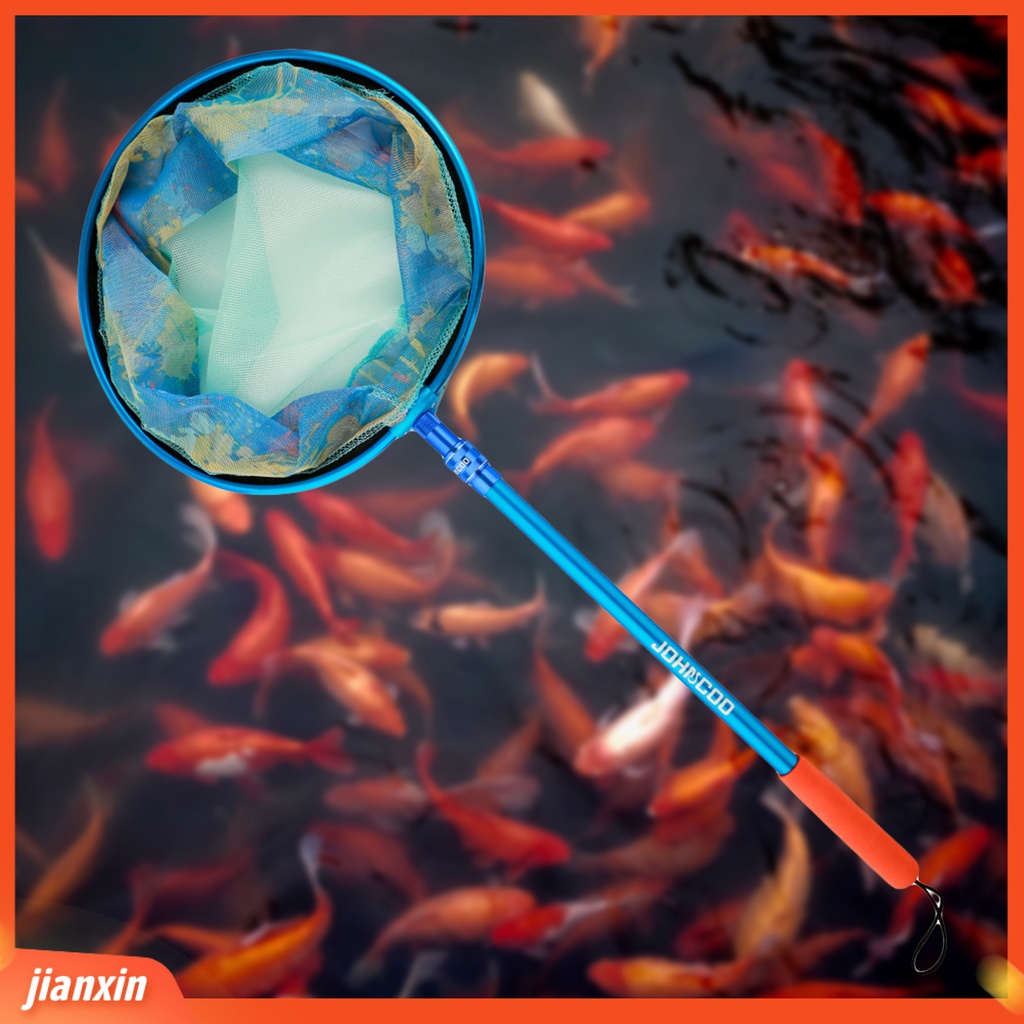 (In Stock) Jaring Celup Memancing Fleksibel Teleskopik Aluminium Alloy Collapsible Mesh Landing Dip Net Head Alat Pancing Untuk Outdoor