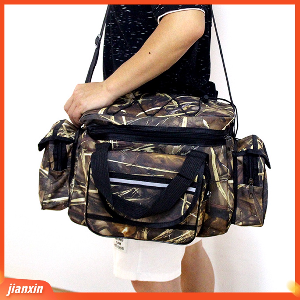 (In Stock) Tas Pancing Adjustable Anti Gores Multifungsi Bahu Selempang Pinggang Pack Ikan Lures Bag Untuk Outdoor