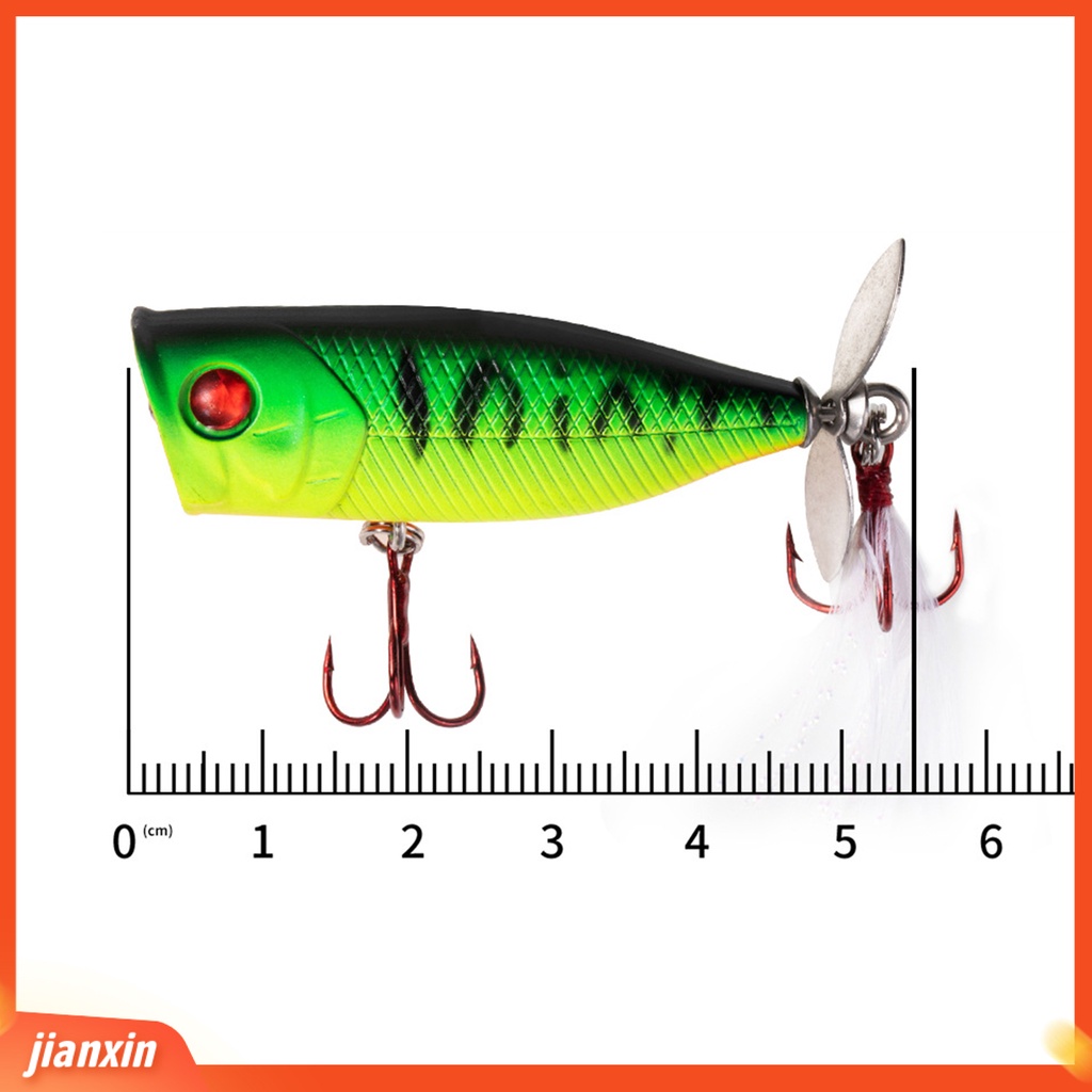 (In Stock) 55mm /6.5g Vivid Fishing Lure Shark Hook Permukaan Air Plastik Mancing Popper Lure Memancing Aksesori