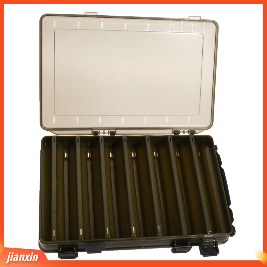 (In Stock) Memancing Luar Ruangan Dua Sisi 14-Grid Umpan Lure Kotak Penyimpanan Dengan Kunci Menangkap Aksesoris Alat Pancing