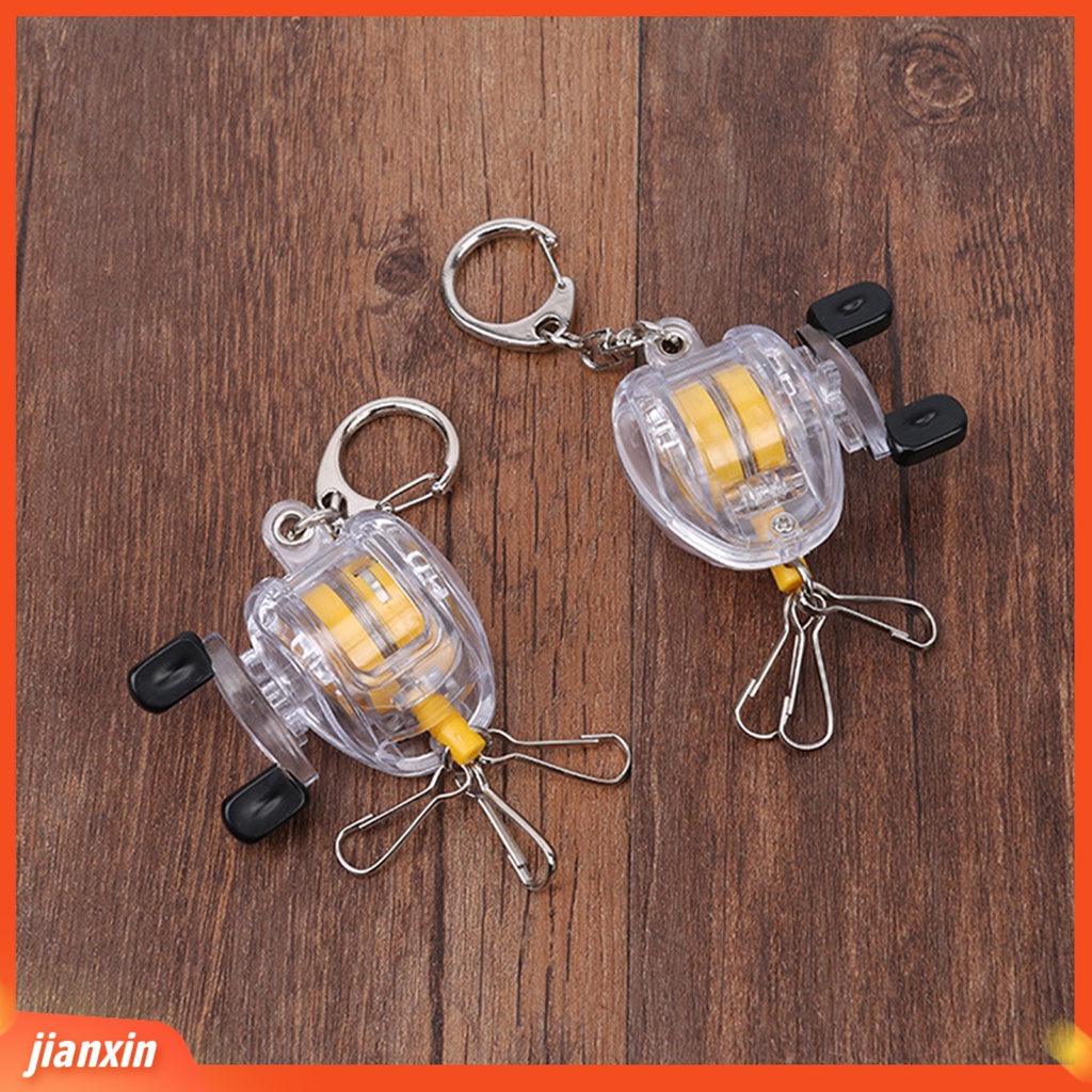 (In Stock) Gantungan Kunci Portable Kawat Baja Anti Hilang Retractable Fishing Reel Keyring Untuk Nelayan