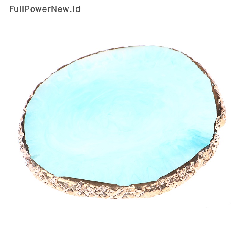 Power Natural Resin Agate Nail Art Tools Warna Palet Cat Holder Plat Gambar ID