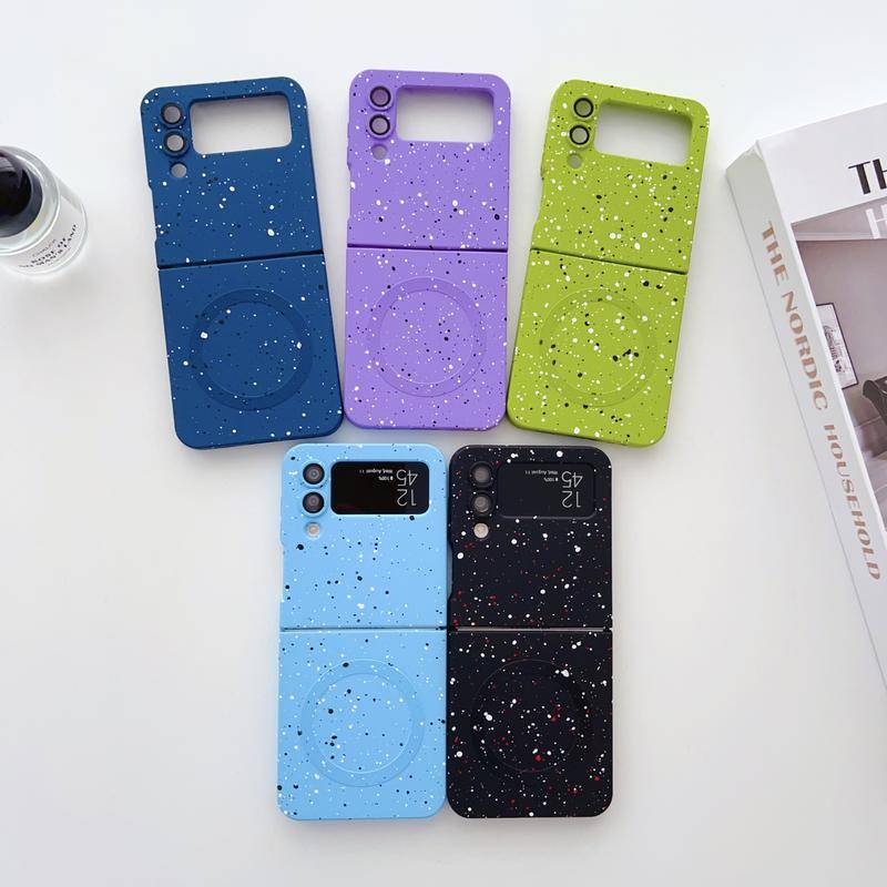 Case For Galaxy Z Flip3 4 Magsafe Metallic Magnetic Wireless Charging TPU Soft Cover Untuk Samsung Galaxy S22 S23 Note20 Ultra S23 Note10 Plus