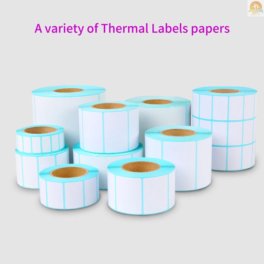 In Stock Label Thermal Untuk Printer Thermal Stiker Kertas Label Serba Guna Perekat Diri Tahan Air Tahan Minyak Anti Gores Cocok Untuk DIY Price Tag Kosong Supermarket Rumah Kantor