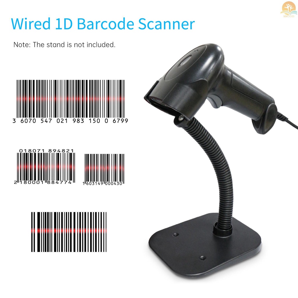 In Stock BISOFICE USB Barcode Scanner 1D Handheld Wired Bar Code Reader Support Kode Kertas Kompatibel Dengan Windows Sistem Linux Android Untuk Perpustakaan Supermarket Toko Buku Logistik