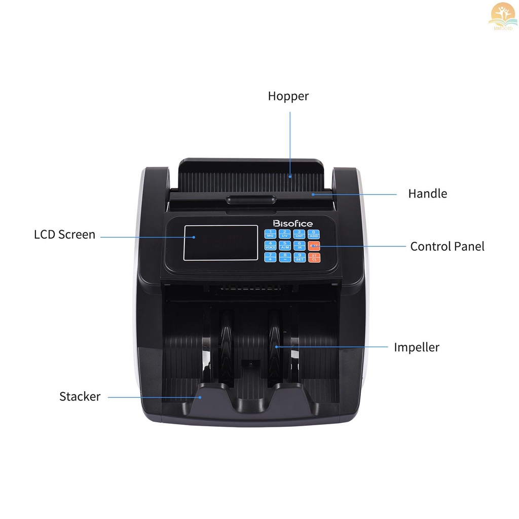 In Stock Bisofice Mesin Penghitung Uang Pendeteksi Tagihan Palsu Deteksi Uang Otomatis Top Loading Mesin Hitung Tagihan Dengan UV MG IR Untuk EURO Dolar As Add Dan Batch Mode S