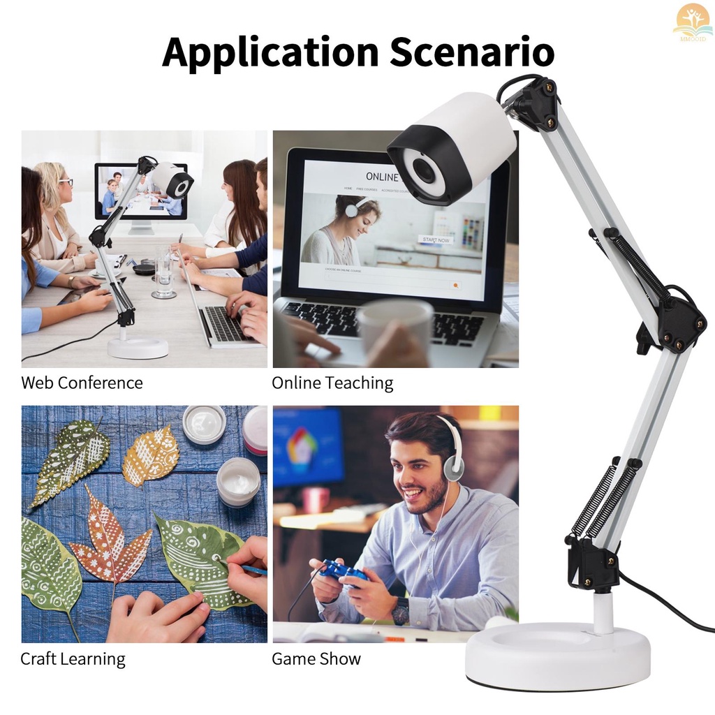 In Stock 2in1 Document Scanner Camera &amp; Webcam Dengan Auto-Fokus Dan Lampu Pelengkap LED 8mega-pixel HD High-Definition Ukuran Scan A3 Untuk Jarak Mengajar Online Demo Live Edukasi