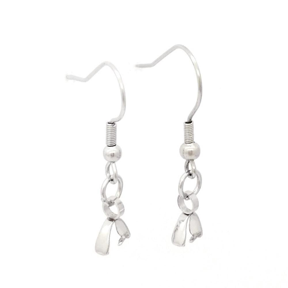 Kait Anting Stainless Steel, Gesper Liontin Anti Karat, Kawat Telinga Gesper Anting Kait Perak DIY Earrings Membuat Perhiasan Untuk Wanita