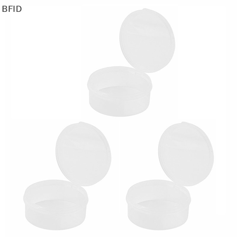 [BFID] 3pcs 6X2.5cm Transparan Siam Puff Kotak Penyimpanan Perhiasan Round Plastic Box [ID]