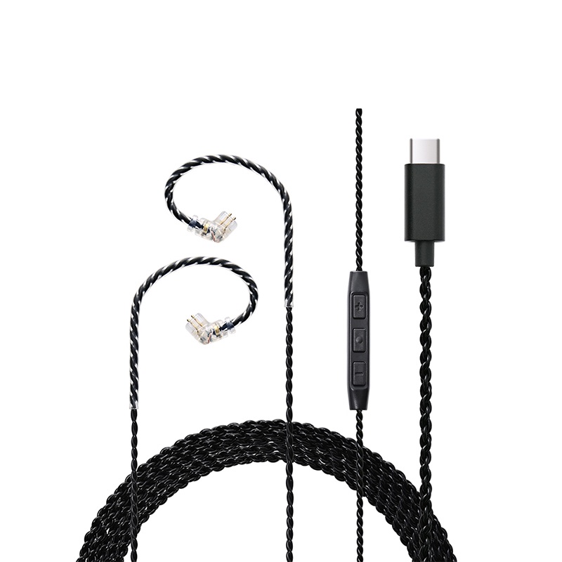 JCALLY TC4S USB Type C Kabel Upgrade USB Tipe C for KZ Earphone USB Type C with Microphone