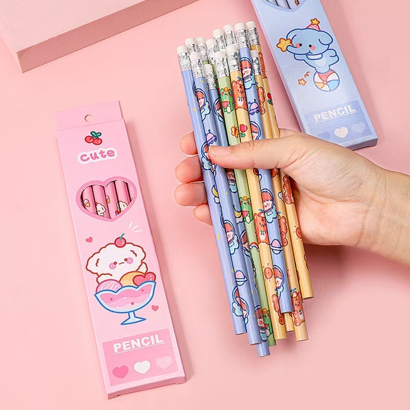

Pensil Tulis isi 6Pcs / Tulis Motif + Penghapus / Pensil Set Lucu EmartShop