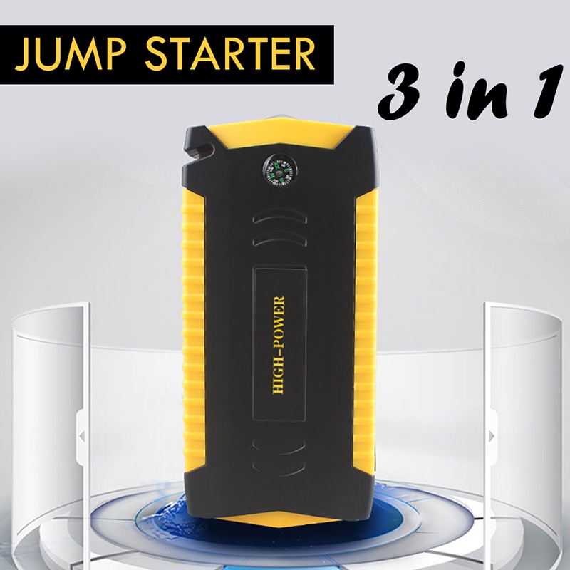 Power Bank 28000mAh Car Jump Starter Mobil 3 in 1 12V 4 USB Senter Flash Light Seteter Powerbank Eme