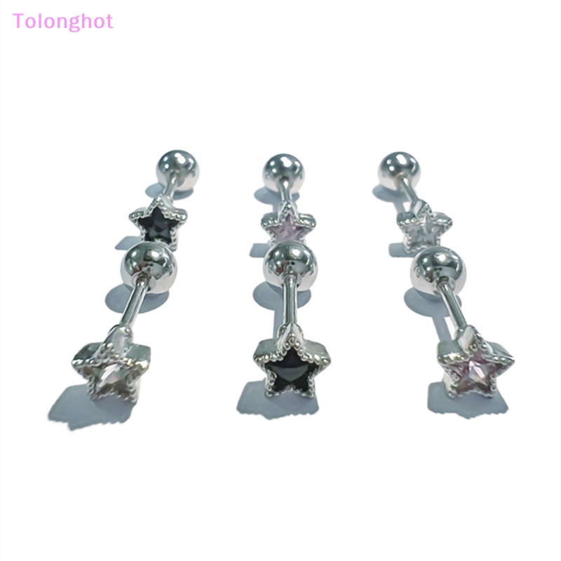 Tolonghot&gt; 1Pcs Titanium Steel Zirkon Bintang Telinga Tulang Kuku Spiral Stud Anting Untuk Wanita Gadis Pesta Perhiasan Hadiah well