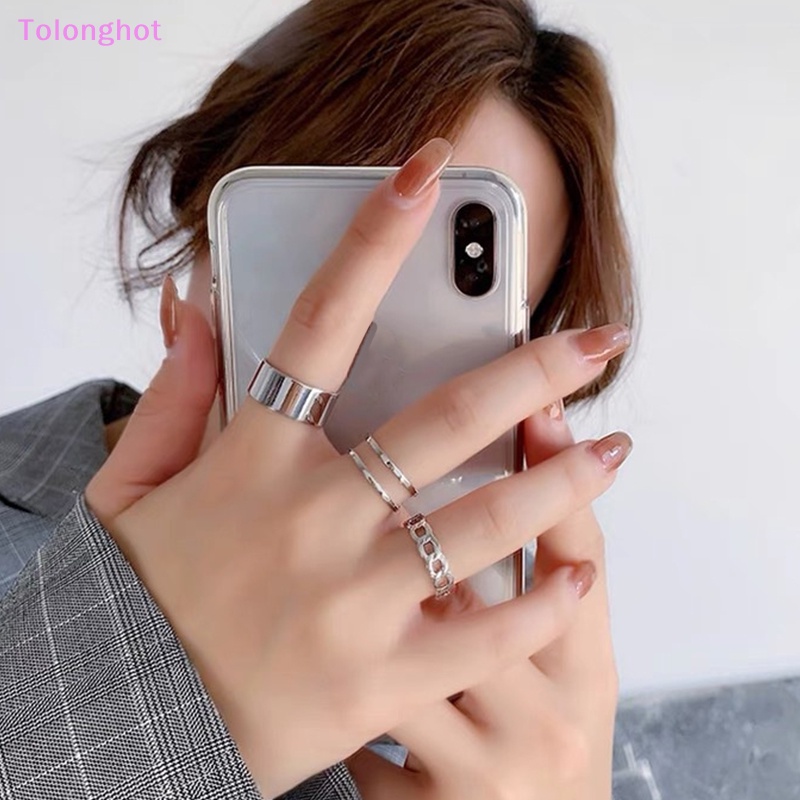 Tolonghot&gt; Korea Fashion Perhiasan Cincin Set Paduan Logam Berongga Pembukaan Wanita Jari Cincin Untuk Wanita Pesta Pernikahan Hadiah well