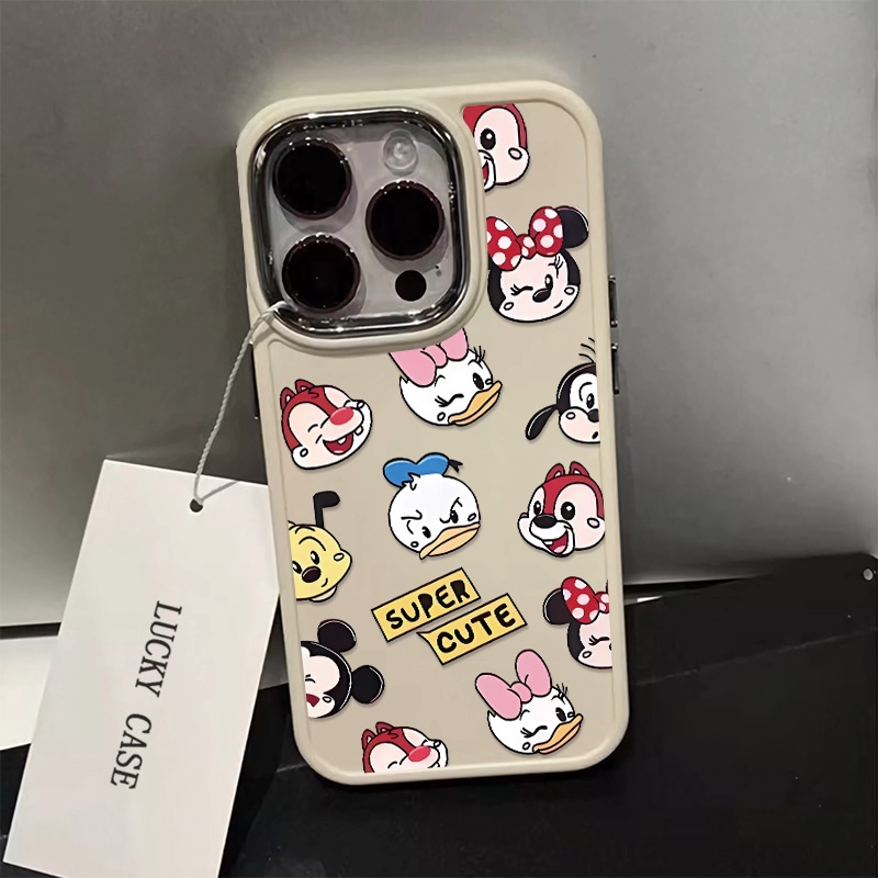 IPHONE Casing Ponsel Silikon Kompatibel Untuk Iphone14 13 12 11 Pro Max XS X Xr8 +7 Plus Hewan Lucu Casing Lembut Tombol Logam Shockproof Cover Cell Precticer