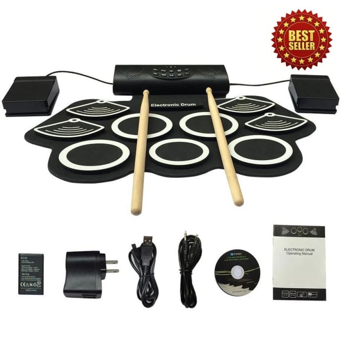 ✨READY✨ -MD862 Roll Up Drum Elektrik Portable 9 Pads Built In Speaker w CD Set