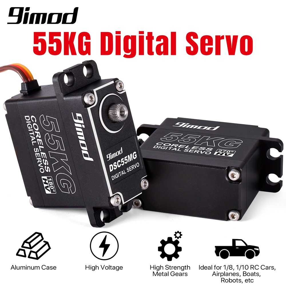 9imod 55kg Sensor Magnet Tahan Air Torsi Tinggi Coreless Digital RC Servo