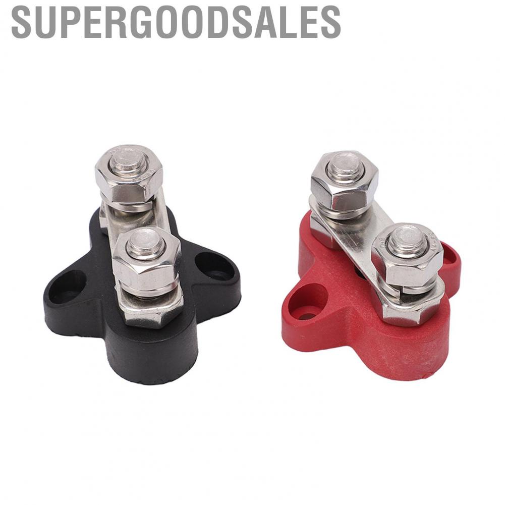 Supergoodsales (Black Plus Red)2 Pcs M8  Distribution Terminal Block Set Ground