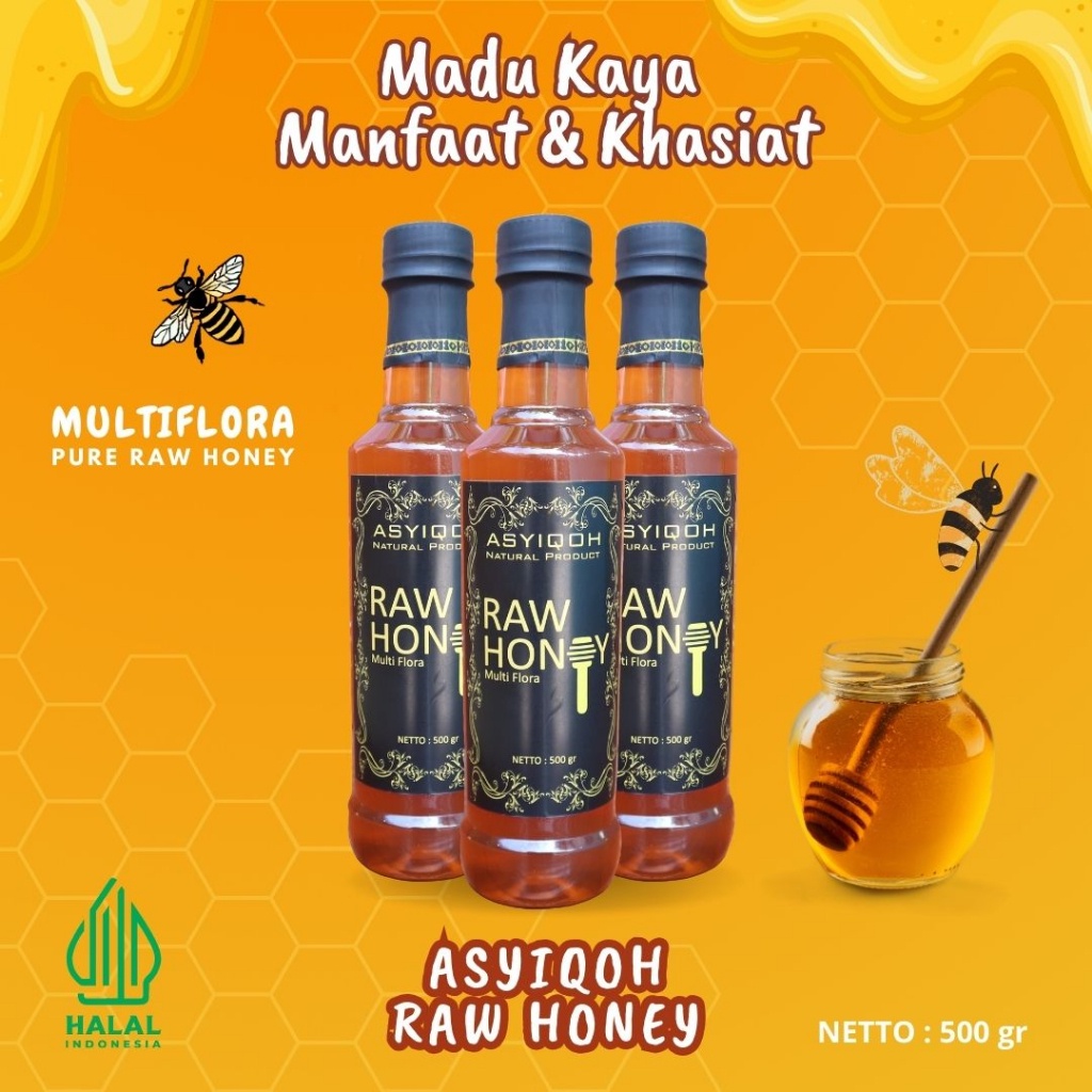 

Madu Murni Asli Hutan | Madu Asyiqoh Raw Honey Multi Flora 100% Murni Original