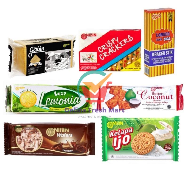 

NISSIN Biscuit Butter Coconut kelapa ijo crispy cracker lemonia wafer chocolate gabin kraker stick - Online Fresh Mart Denpasar