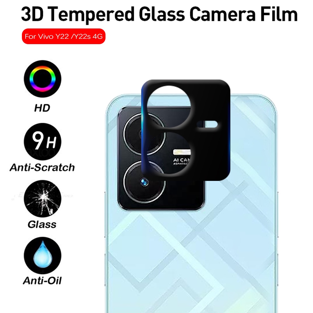 [ Vivo Y12S / Y15S / Y21 / Y21S / Y30 / Y33S / Y50 / Y75 5G ] TEMPERED KAMERA 3D / LENS PROTECTOR / 