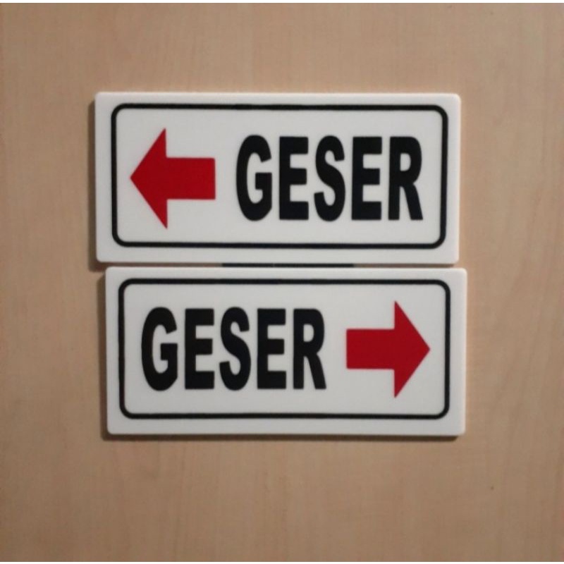 

Akrilik sign board tulisan GESER kiri&kanan (harga sepasang) - Akrilik murah
