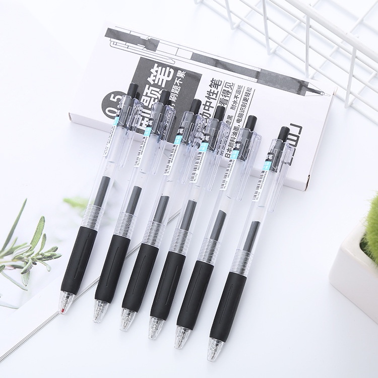 

1 SET ISI 6PCS PULPEN GEL MEKANIK POLOS / BALLPOINT MEKANIK LG