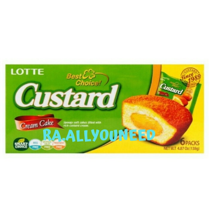 

Lotte Custard Ceream Cake 6pack 138gr