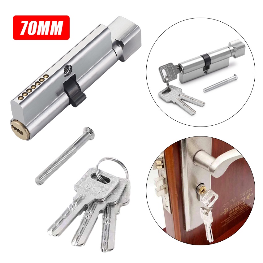 Silinder Kunci Pintu Knop Putar 70Mm Aluminium Cylinder Keyhole Kunci Dekkson Cylinder Door Lock Key