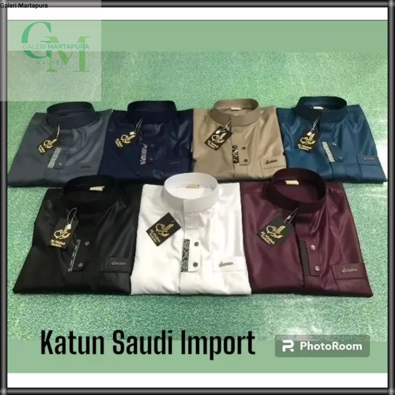 Baju Muslim Laki Laki Koko Ajmal Pria Remaja / Dewasa Lengan Panjang Motif Simple Katun Saudi Import