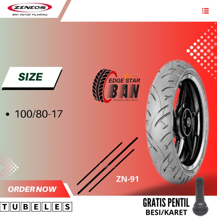 BAN ZENEOS ZN91 100/80-17 TUBLES Tiger,Scorpio,Megapro