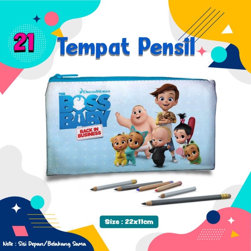 

Untuk ultah Sale Tempat Pensil Karakter Anak Nusa Rara/Baby Shark/Boss Baby/Tsum tsum/Mickey Mouse 22x11 kulit sintetis/Dompet pensil hp uang dll