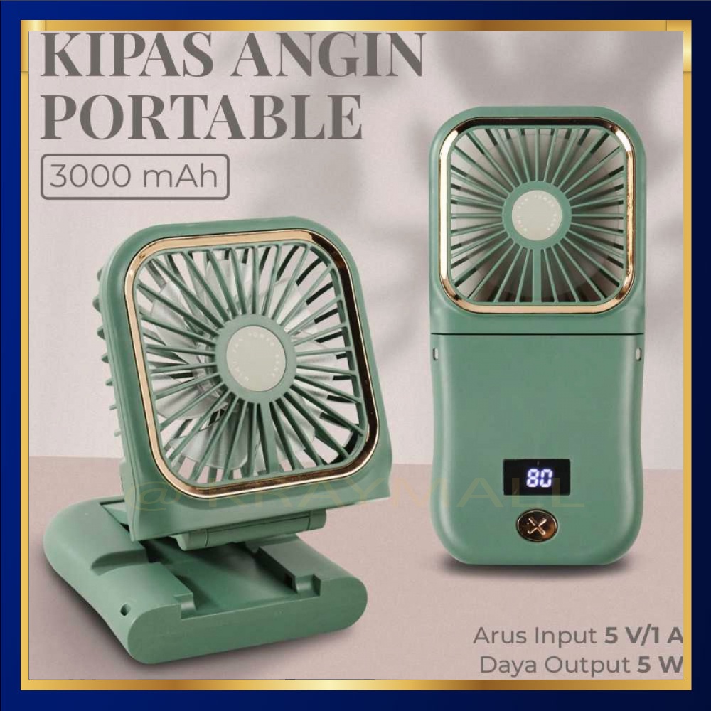 Kipas Angin Portable Smartphone Holder Powerbank 3000mAh - F30