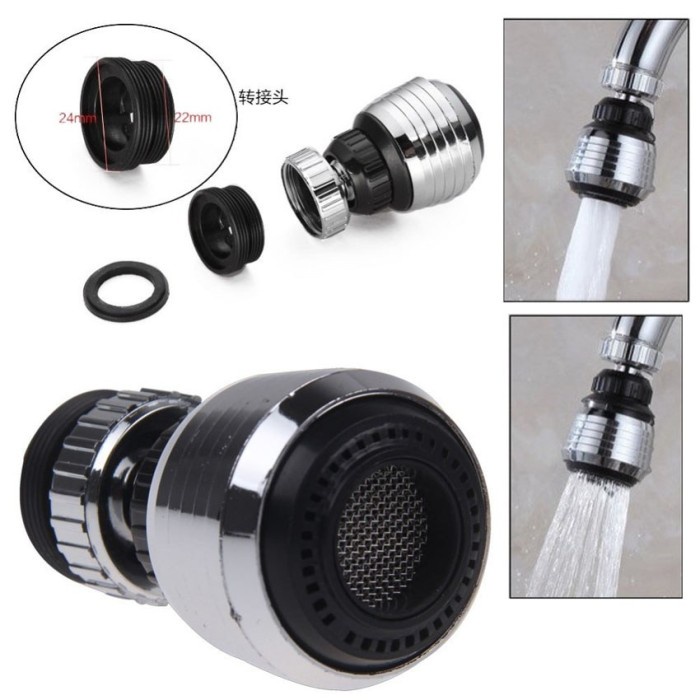Sambungan Filter Kran Air 360 Aerator Kepala Keran Putar Cuci Piring H