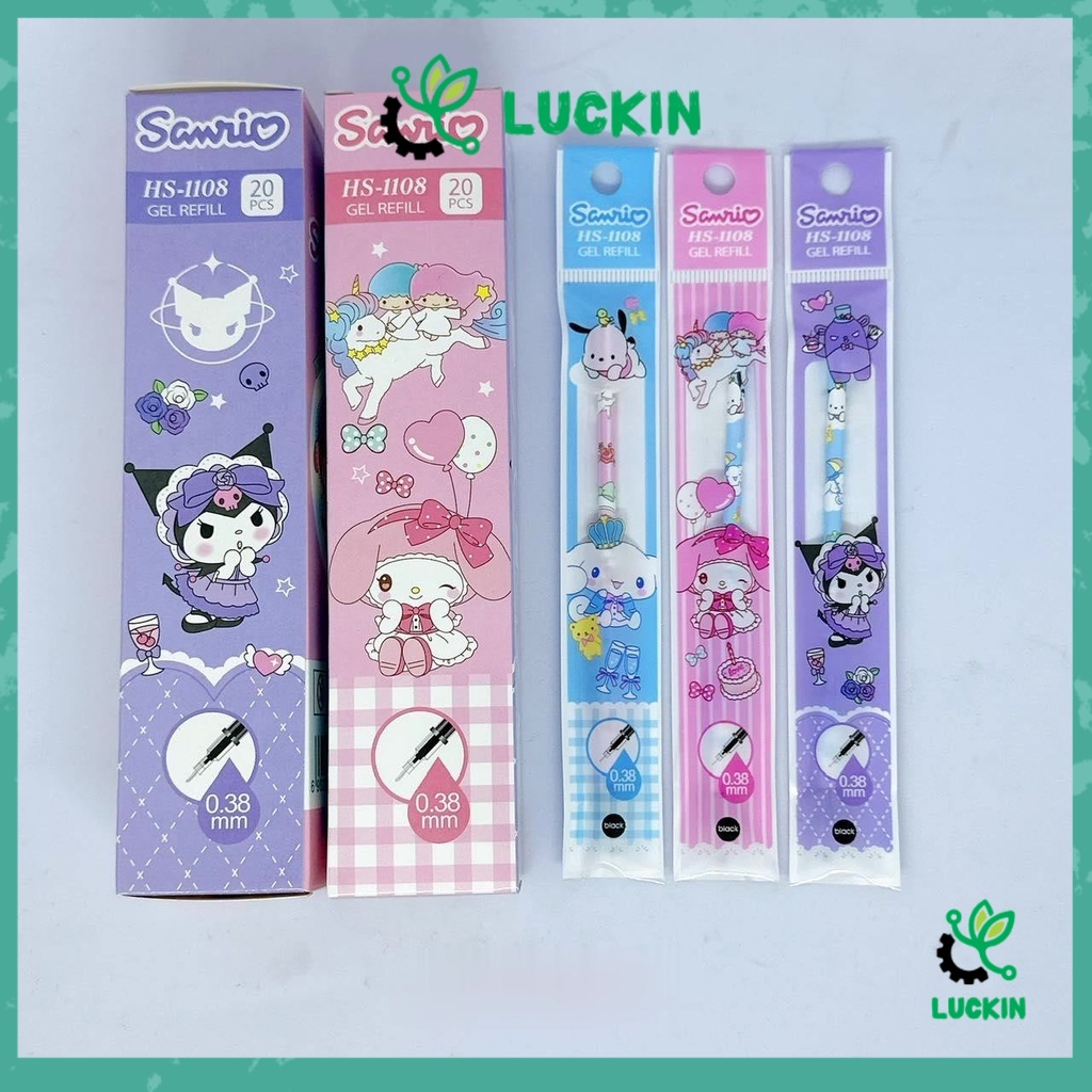 

Luckin [20 PCS] ISI Pulpen Gel / Refill Jel Pulpen / Isi Ulang Pen / Refil Tinta Pulpen Gen Karakter Lucu