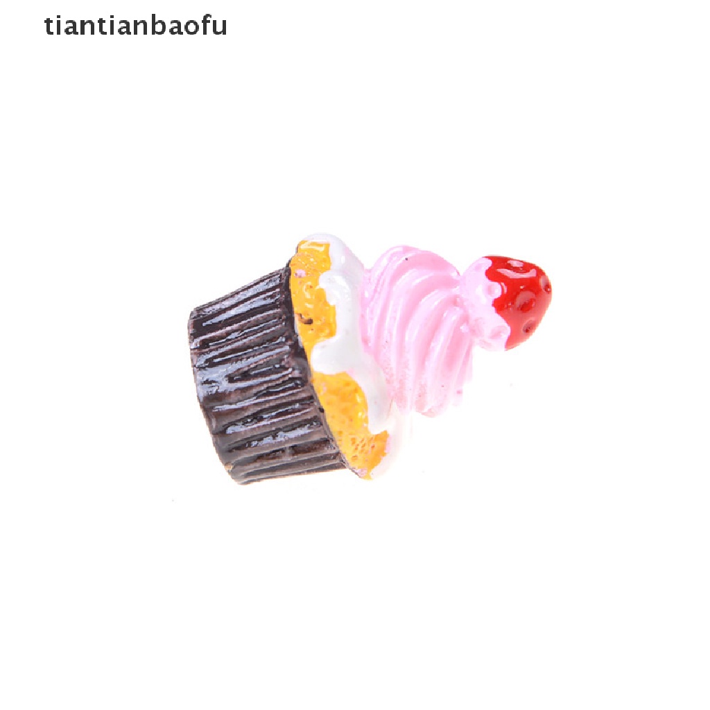 [tiantianbaofu] 3 Pcs Strawberry Kue Miniatur Makanan Model Aksesoris Rumah Boneka Butik