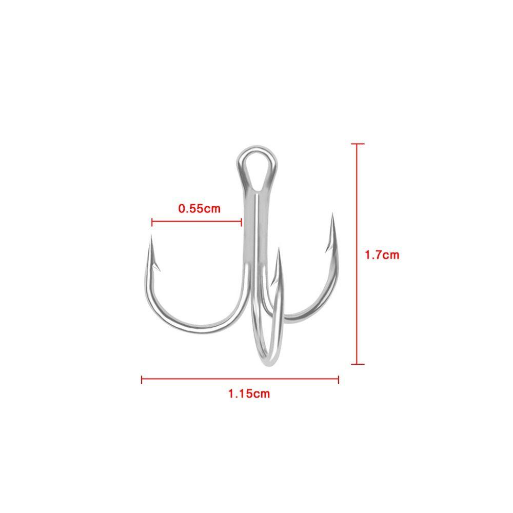 TOP 50pcs /Set Fishhooks Pemikat Tahan Lama Kait Berduri Treble Jig