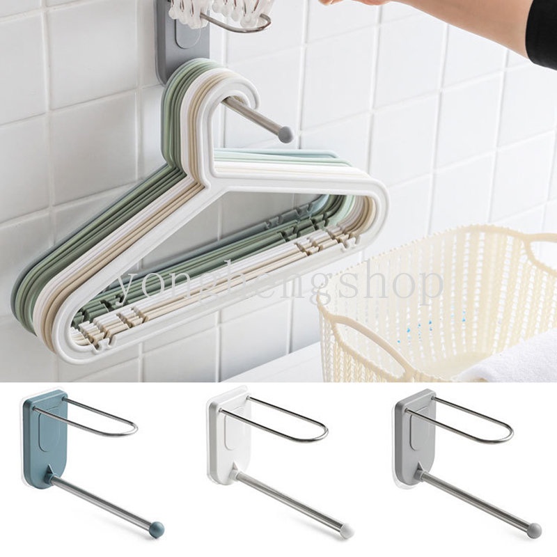 Gantungan Baju Holder Multifungsi Stainless Steel Hanger Hook Jepitan Rak Penyimpanan Dinding Rak Klip Pengeringan Rumah Lemari Organizer