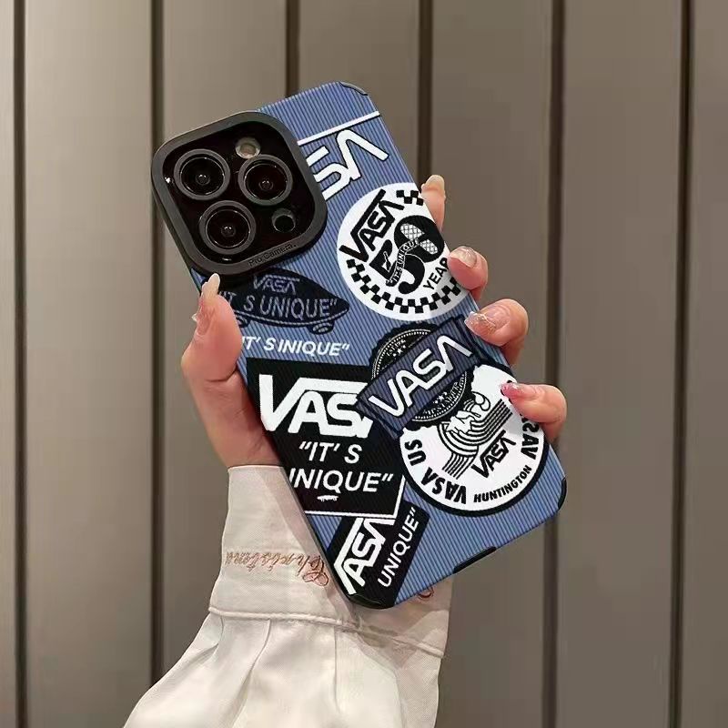 【Lamb Skin】Fashion Chute Board Vans VASA Soft Case for IPhone 6S 7 Plus 8 Plus X XS XR XS Max 11 13 12 14 PRO Max 14 Plus 12 13 Mini Camera Protect Phone CASE Fashion Blue casing hp iphone 11 Missconnie