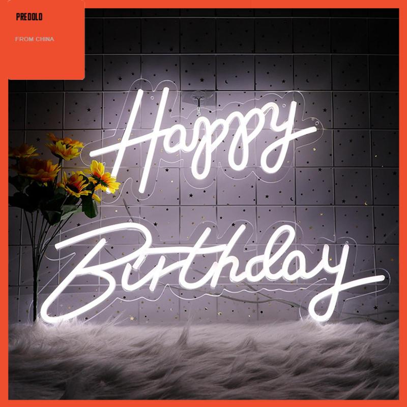 [Predolo] Happy Birthday Neon Sign LED Neon Lamp Pesta Ulang Tahun Dinding Art