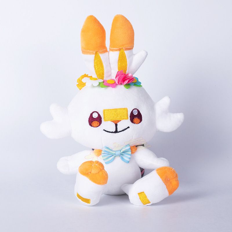 25cm/22cm Pokemon Sylveon Scorbunny Rainbow Horse Plush Doll Paskah Natal Mainan Lembut