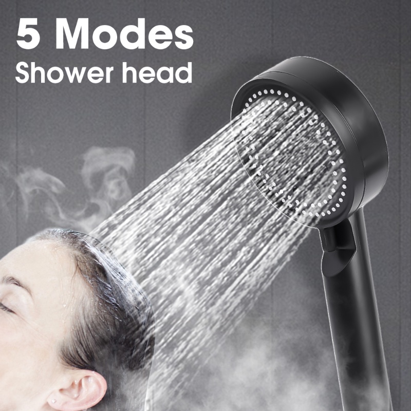 Kepala Shower Genggam Tekanan Tinggi/5-gear Adjustable Detachable Shower Spray Nozzle/Kepala Shower Hemat Air Aksesori Kamar Mandi