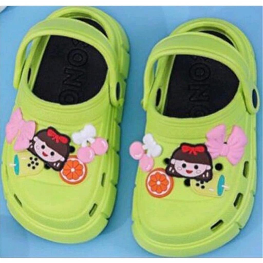 Sandal Cross Let Bakpao Kodok Anak Cewek Baim Fuji Mainan Jibbitz Boba Girl Platform Tebal Super Ringan Empuk Lucu Cantik Trendy Import Mokaya / Size 26-30 (512-25) - Fanz Shoes